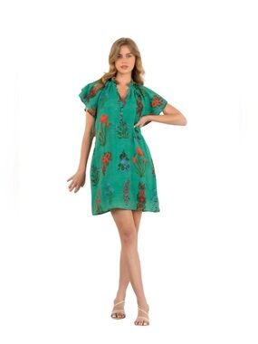 THML Green Floral Mini Dress